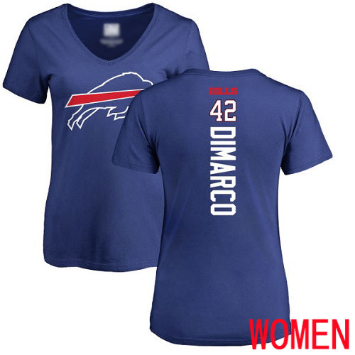 NFL Women Buffalo Bills #42 Patrick DiMarco Royal Blue Backer T Shirt